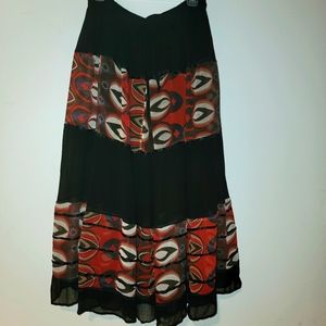 Full Length Boho Skirt w/half length under skirt.  Black sections are shear